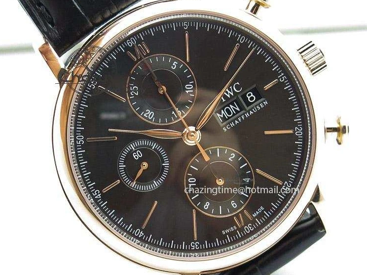 MIROTIME 0516 Portofino Chrono RG Black Dial on Black Leather Strap A HighPerformance 7389